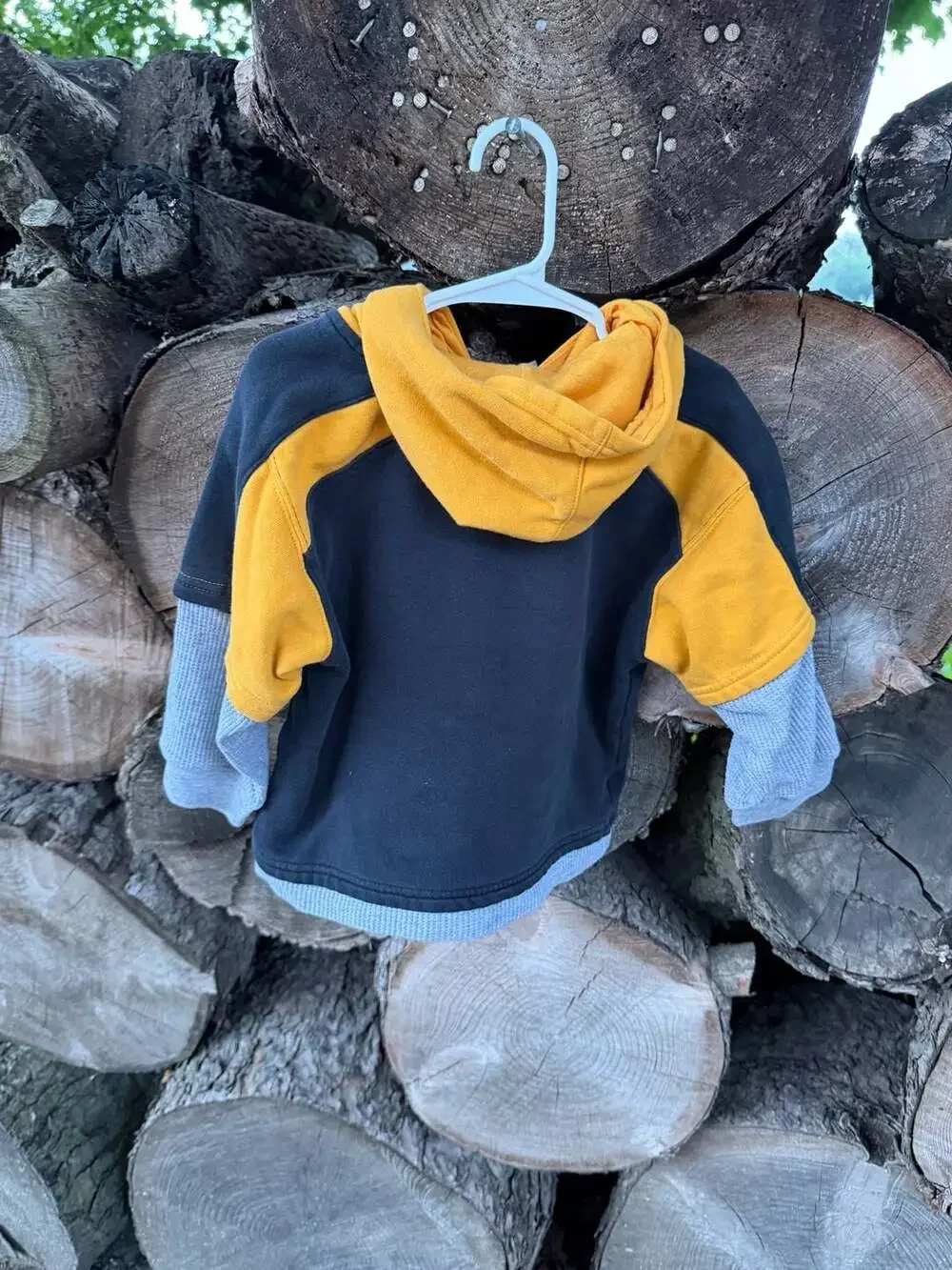 Nike Athletics Youth Toddler 3T Black Yellow Thermal Waffle Knit Pullover Hoodie